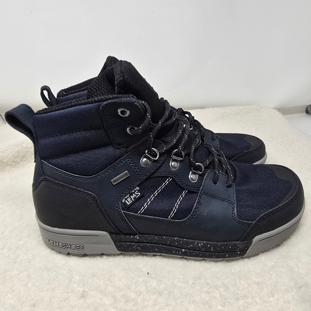 NEW Lems Outlander Boot Mens 10.5 Blue Steel Waterproof Minimalist Hiking Shoes